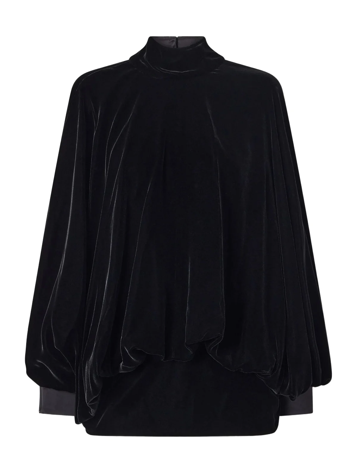Valentino Garavani Tiered Gathered Velvet Blouse