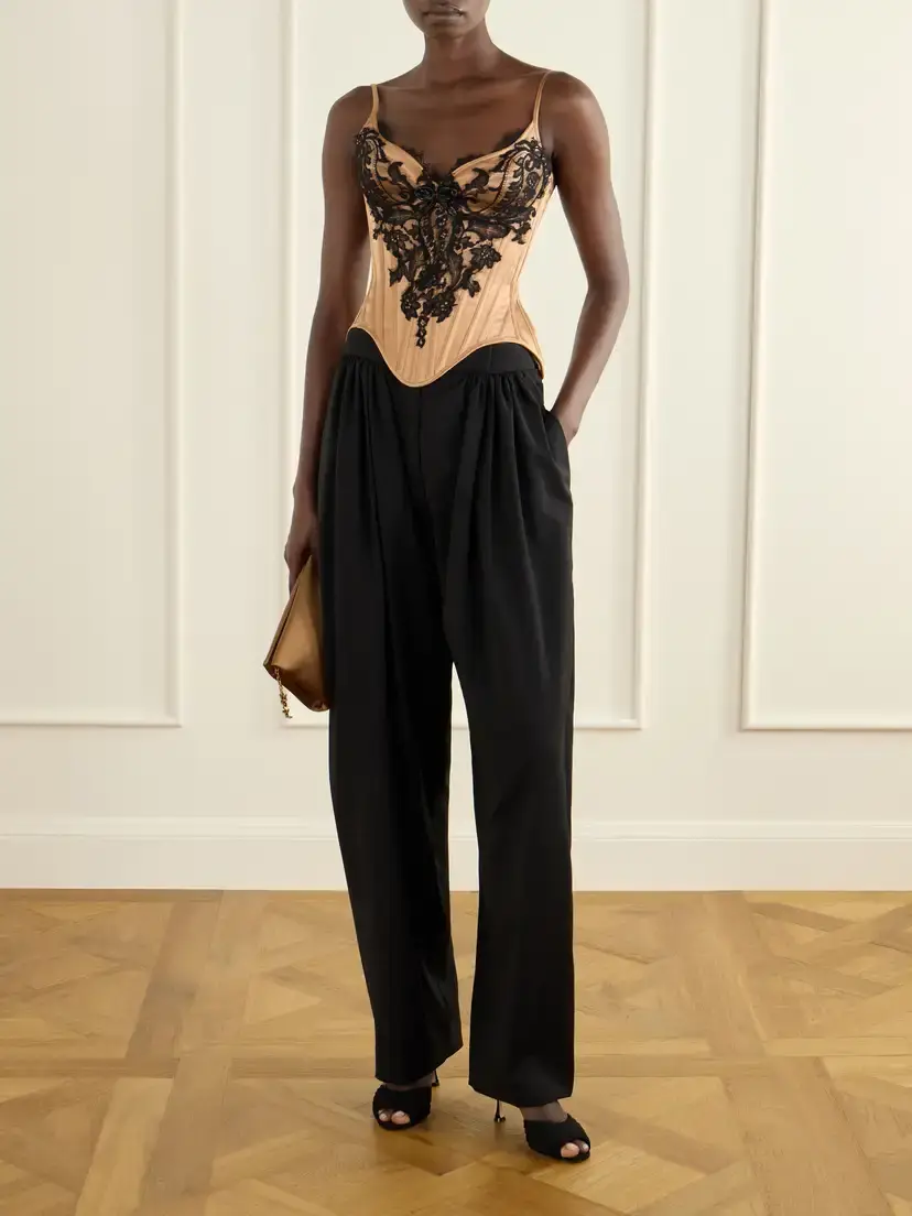 Wiederhoeft Embellished Lace-trimmed Silk-satin Bustier Top | Thumbnail 2 Wiederhoeft Embellished Lace-trimmed Silk-satin Bustier Top | Thumbnail 2