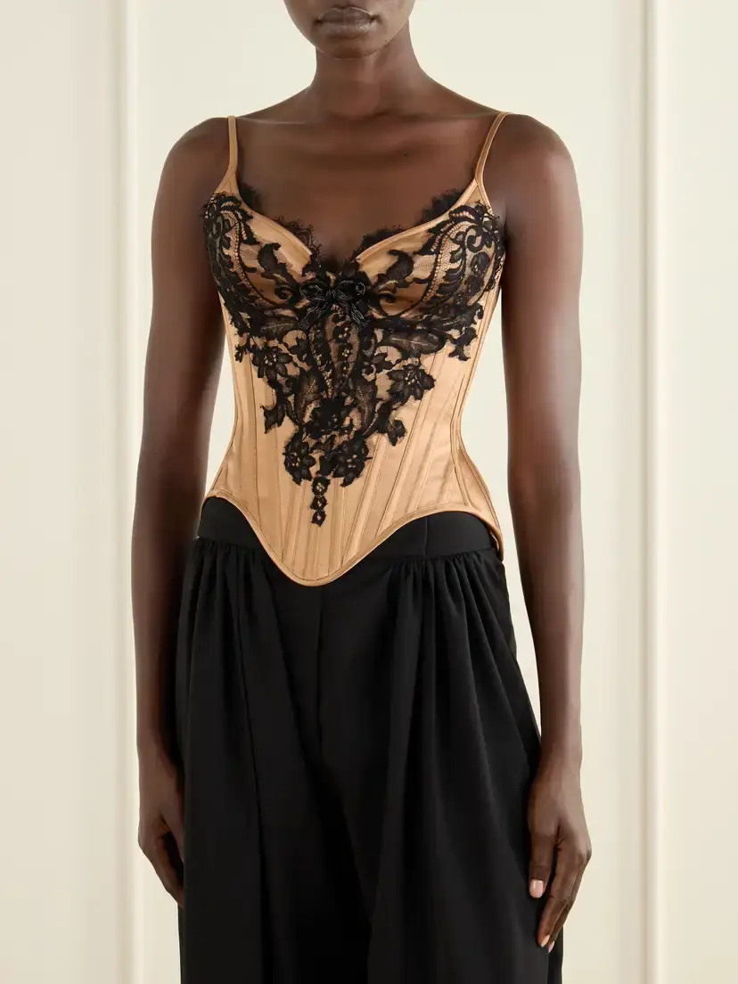 Wiederhoeft Embellished Lace-trimmed Silk-satin Bustier Top | Thumbnail 3 Wiederhoeft Embellished Lace-trimmed Silk-satin Bustier Top | Thumbnail 3