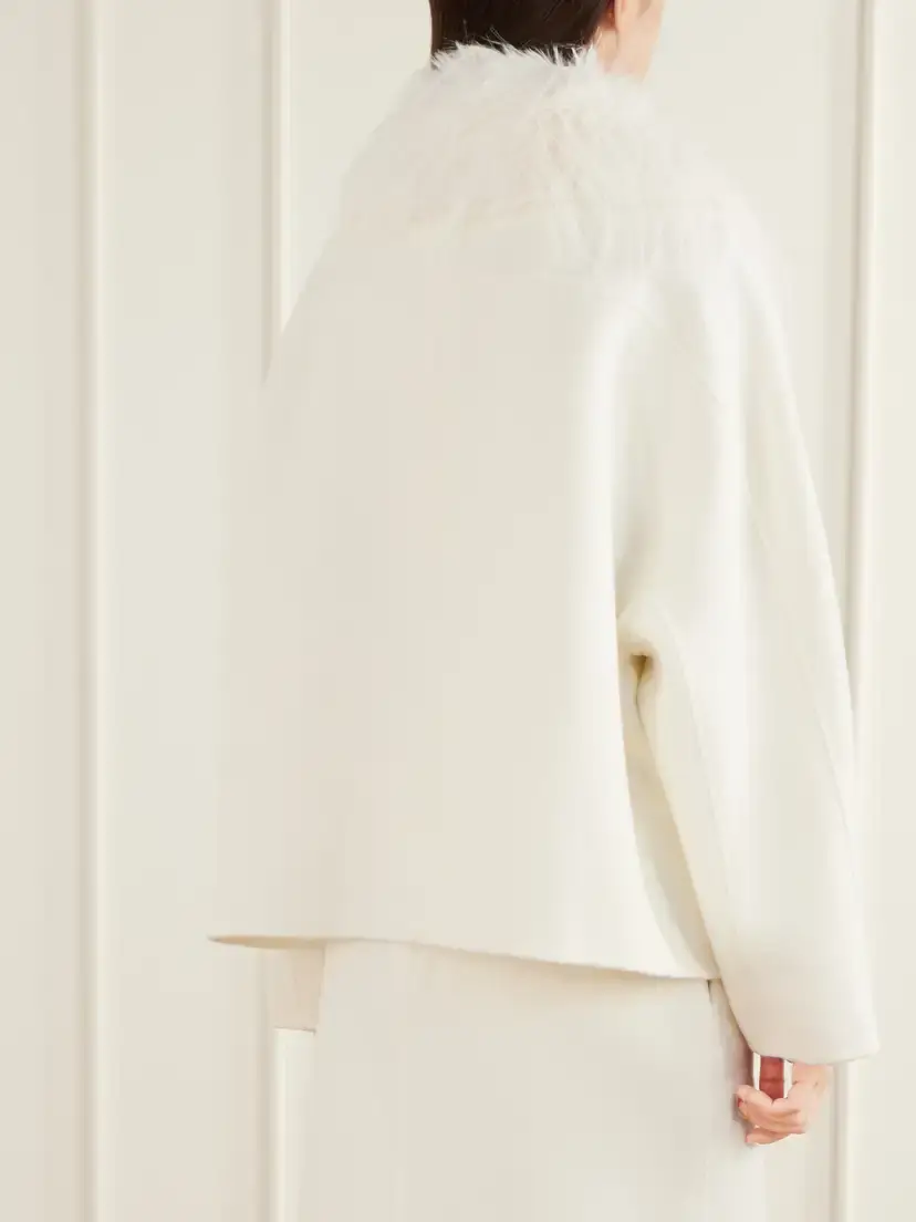 Loulou de Saison Rafe Plush-trimmed Wool And Cashmere-blend Coat - Neutrals | Thumbnail 4