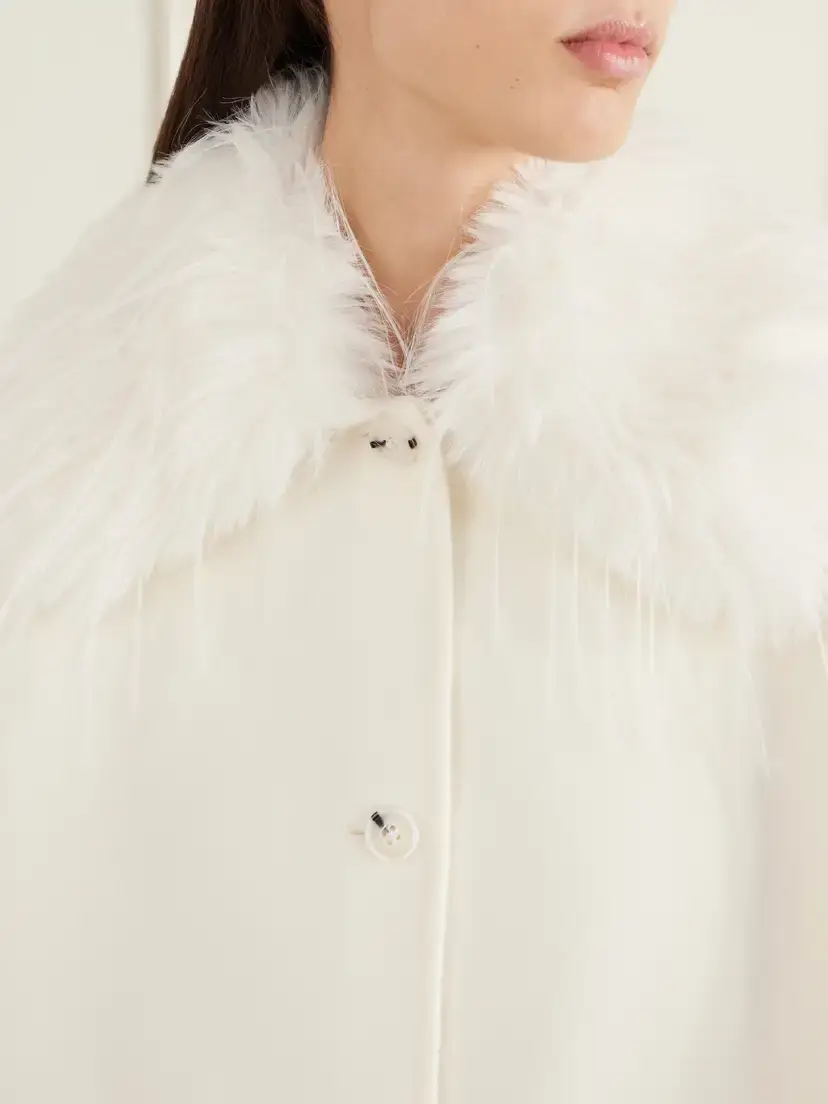 Loulou de Saison Rafe Plush-trimmed Wool And Cashmere-blend Coat - Neutrals | Thumbnail 5