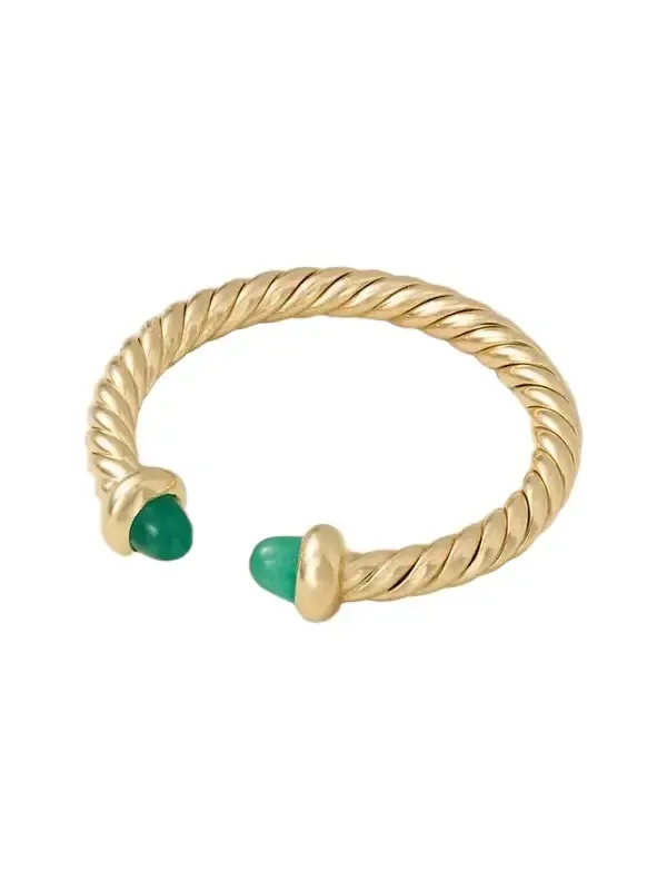 Micro Cablespira® Flex 18-karat Gold Emerald Ring