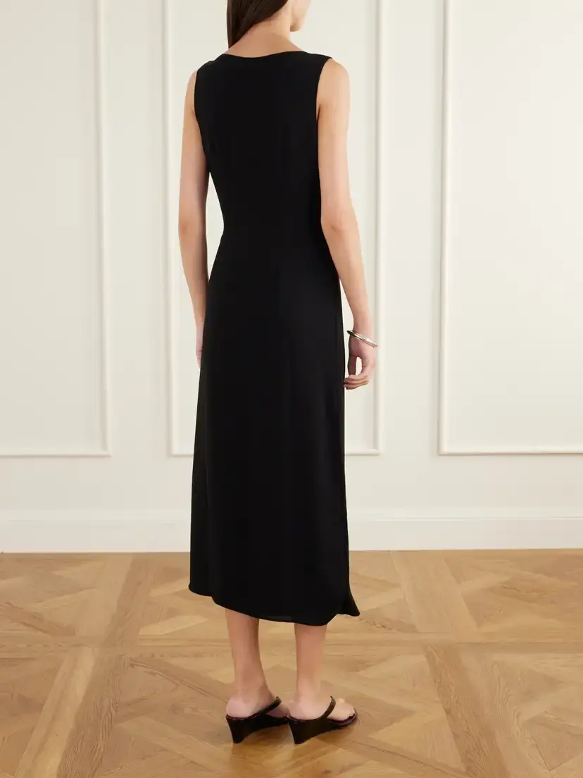 LESET Ari Crepe Wrap Midi Dress | Thumbnail 3 LESET Ari Crepe Wrap Midi Dress | Thumbnail 3