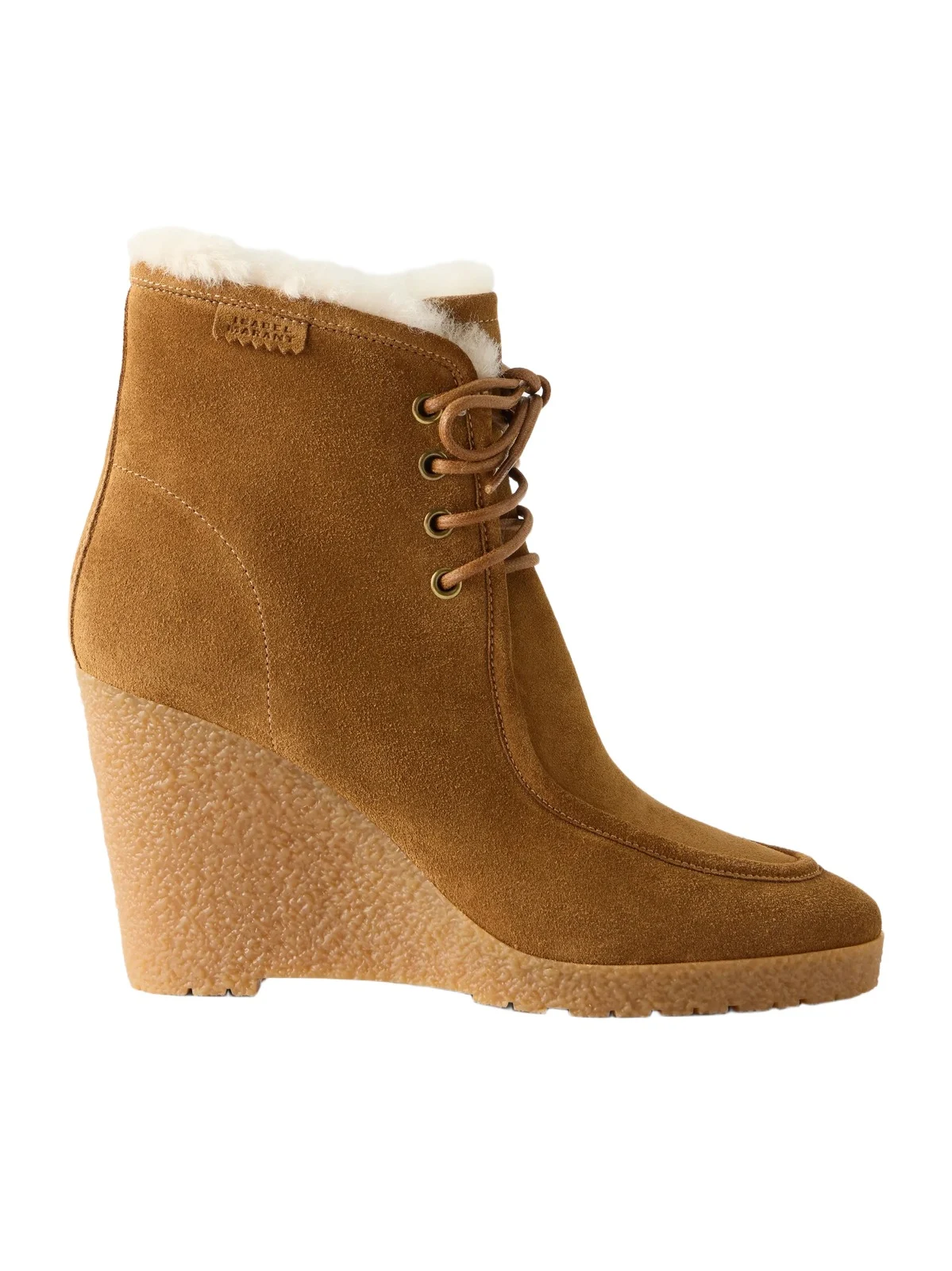 Cylia Shearling-trimmed Suede Wedge Ankle Boots Cylia Shearling-trimmed Suede Wedge Ankle Boots
