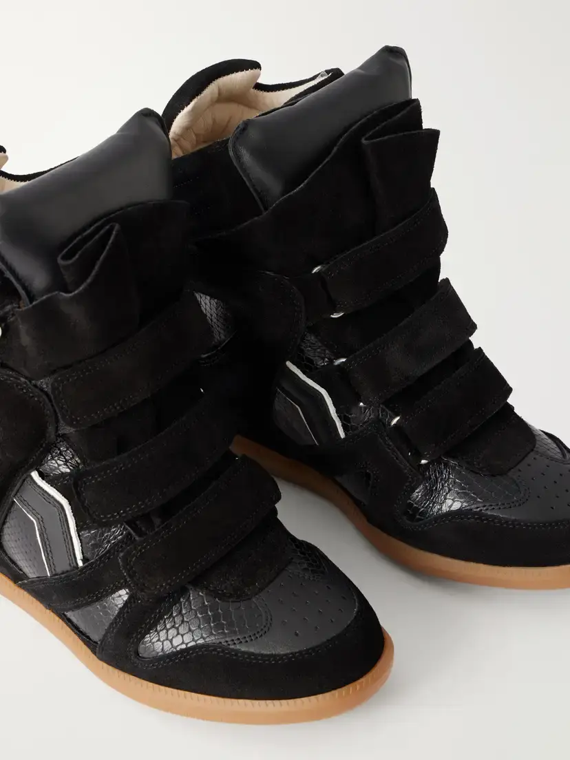 Isabel Marant Bekett Suede-trimmed Snake-effect Leather Wedge Sneakers | Thumbnail 5 Isabel Marant Bekett Suede-trimmed Snake-effect Leather Wedge Sneakers | Thumbnail 5