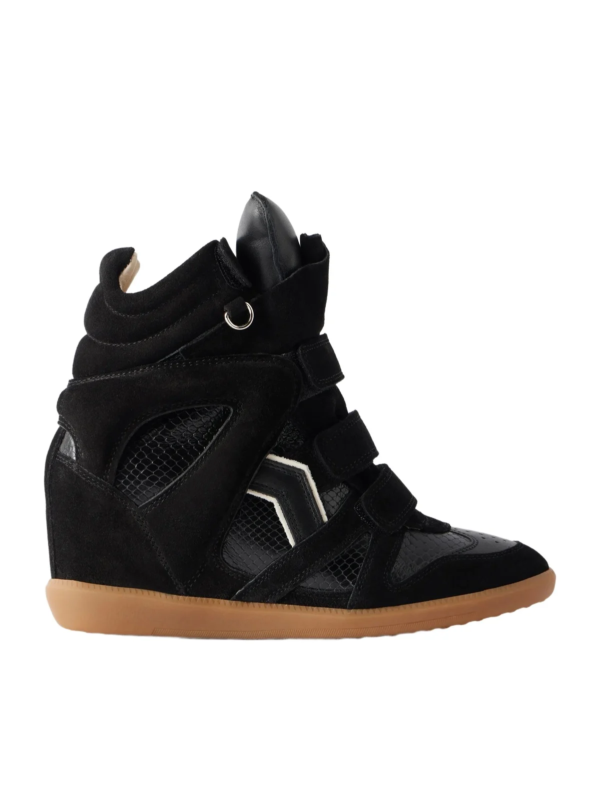 Bekett Suede-trimmed Snake-effect Leather Wedge Sneakers Bekett Suede-trimmed Snake-effect Leather Wedge Sneakers