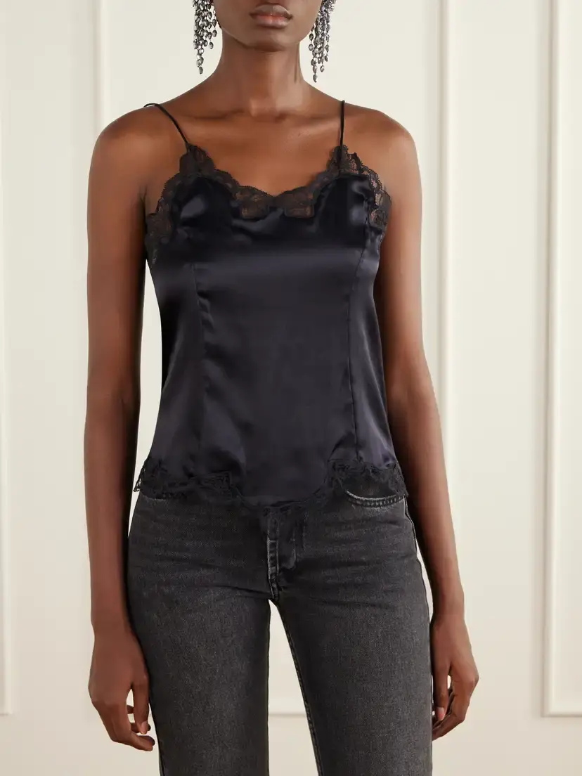 Isabel Marant Amael Lace-trimmed Silk-satin Cami | Thumbnail 3 Isabel Marant Amael Lace-trimmed Silk-satin Cami | Thumbnail 3