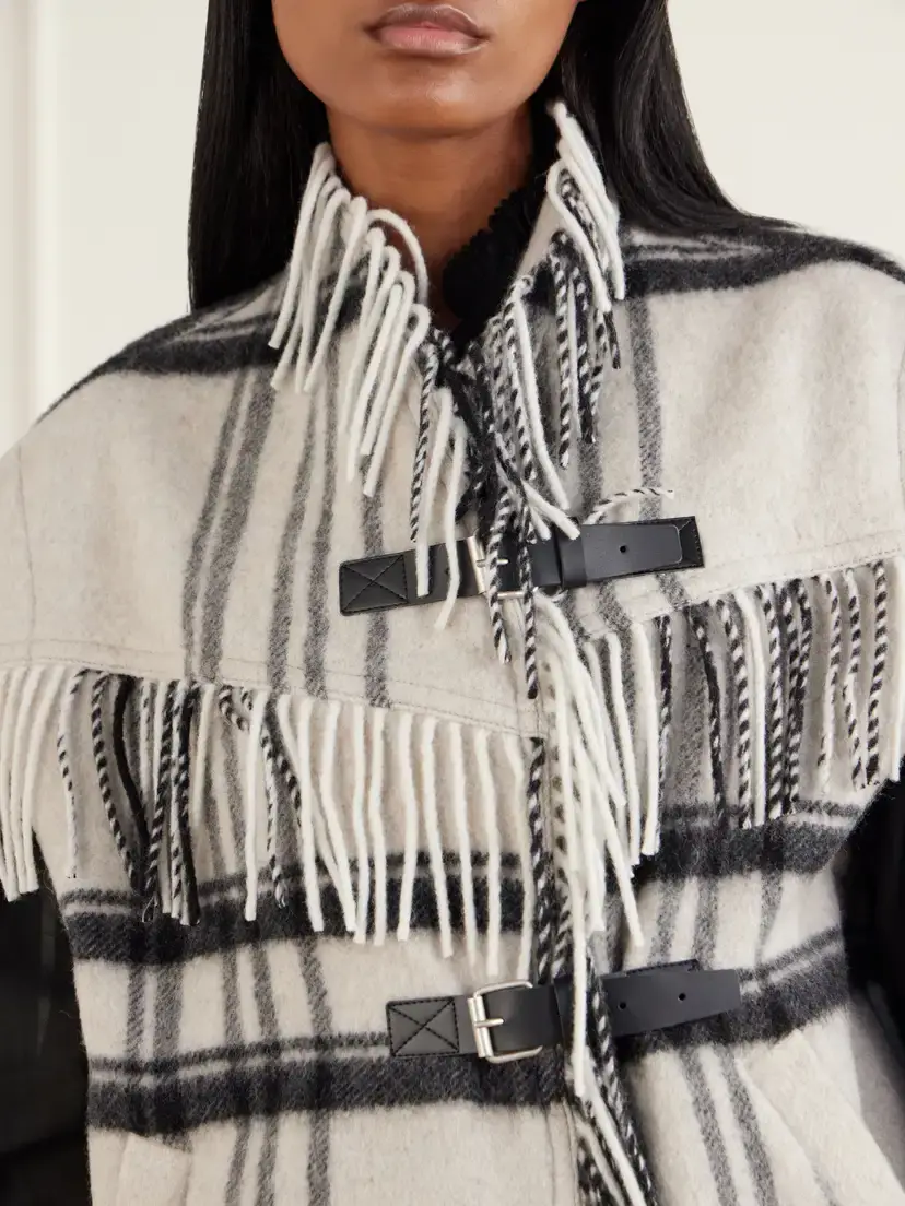 Marant Étoile Ginesa Fringed Checked Brushed Wool-blend Vest | Thumbnail 4 Marant Étoile Ginesa Fringed Checked Brushed Wool-blend Vest | Thumbnail 4