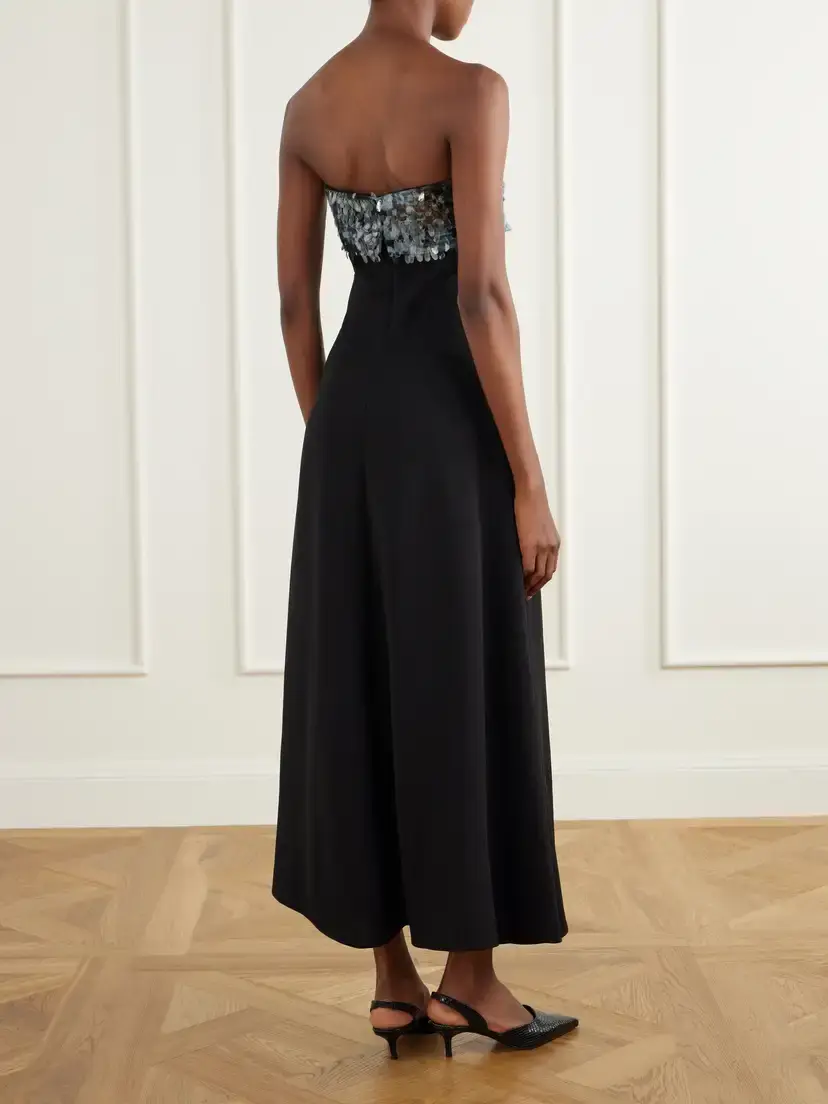 Staud Phoenix Sequin-embellished Crepe Midi Dress | Thumbnail 3 Staud Phoenix Sequin-embellished Crepe Midi Dress | Thumbnail 3