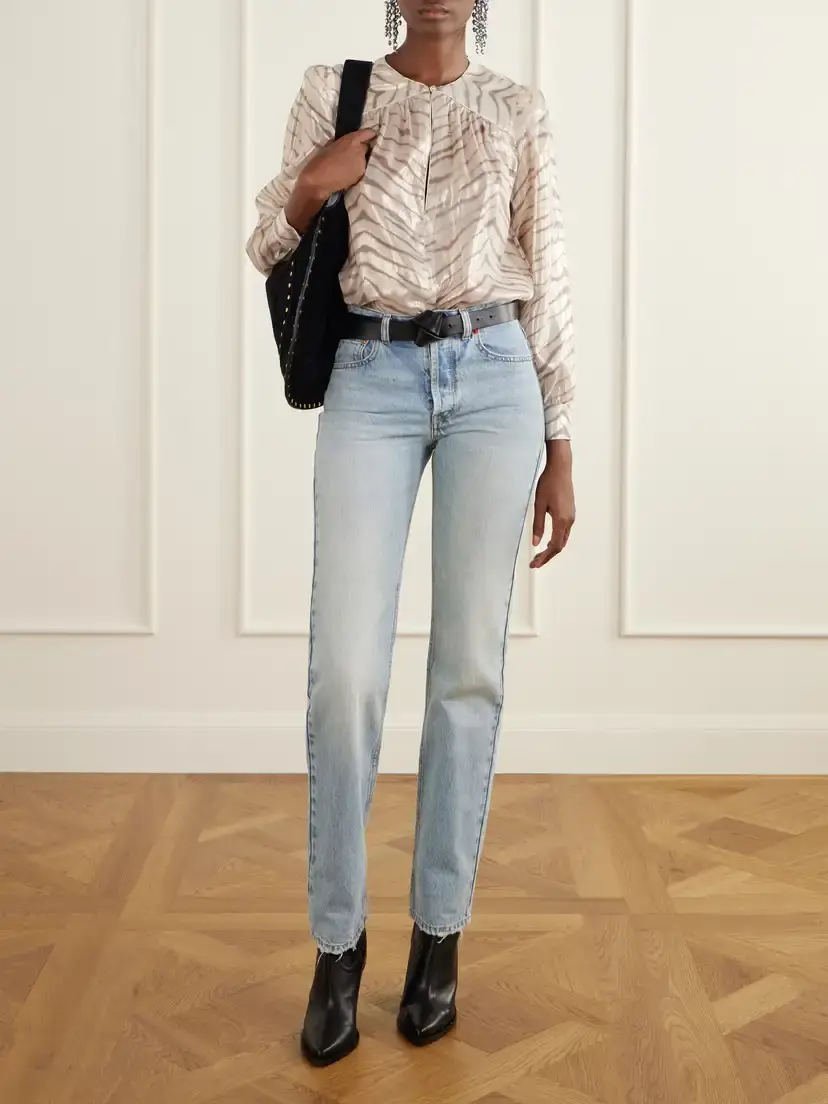 Isabel Marant Farali Animal-print Lurex Silk-blend Shirt | Thumbnail 2 Isabel Marant Farali Animal-print Lurex Silk-blend Shirt | Thumbnail 2
