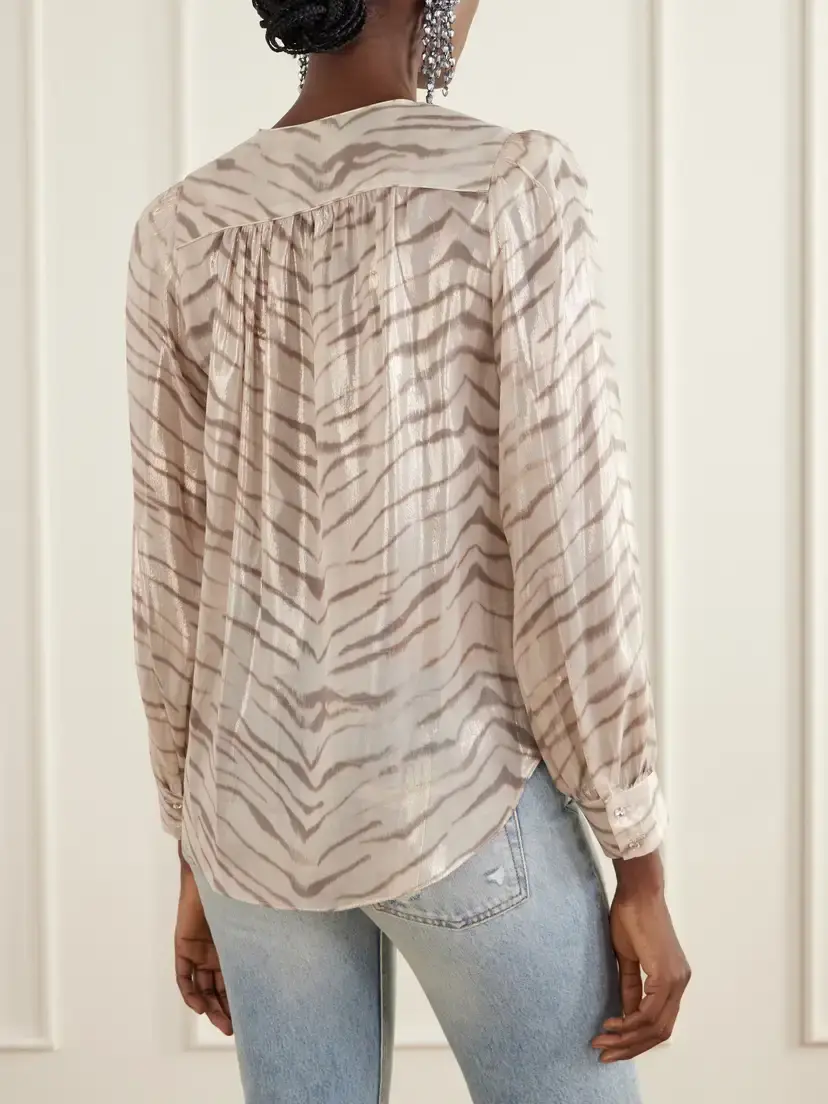 Isabel Marant Farali Animal-print Lurex Silk-blend Shirt | Thumbnail 4 Isabel Marant Farali Animal-print Lurex Silk-blend Shirt | Thumbnail 4