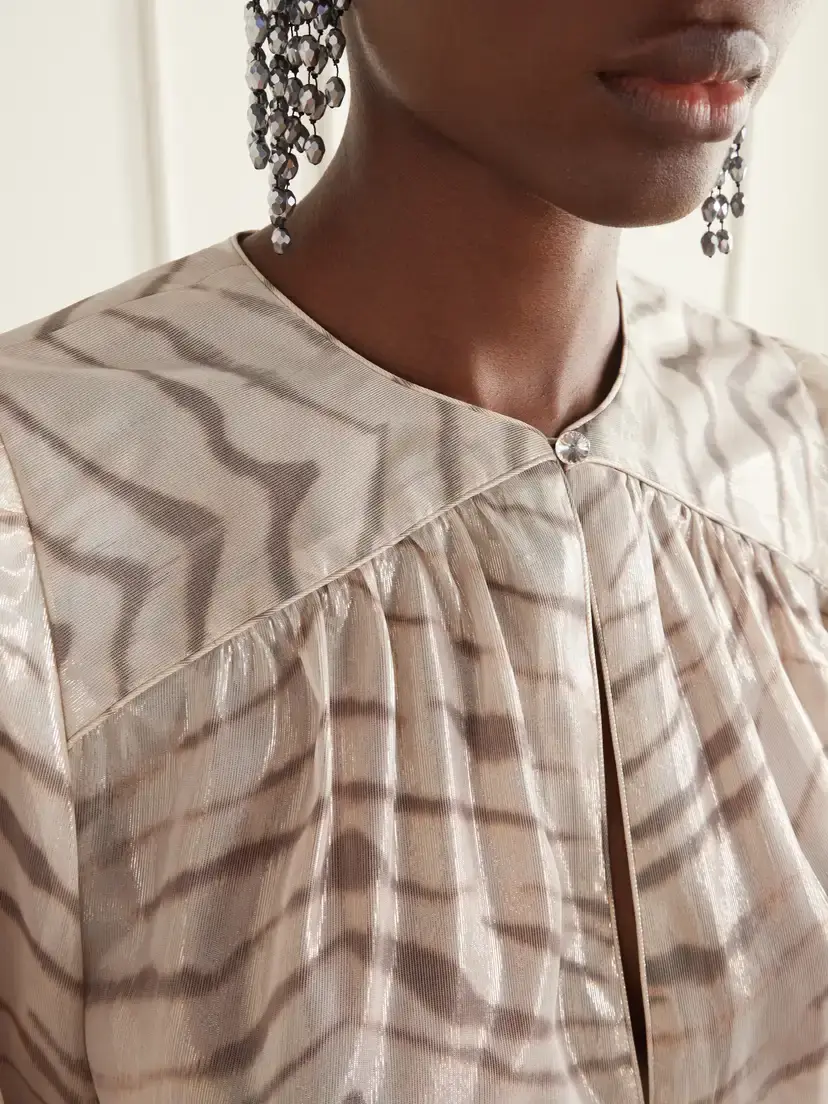 Isabel Marant Farali Animal-print Lurex Silk-blend Shirt | Thumbnail 5 Isabel Marant Farali Animal-print Lurex Silk-blend Shirt | Thumbnail 5