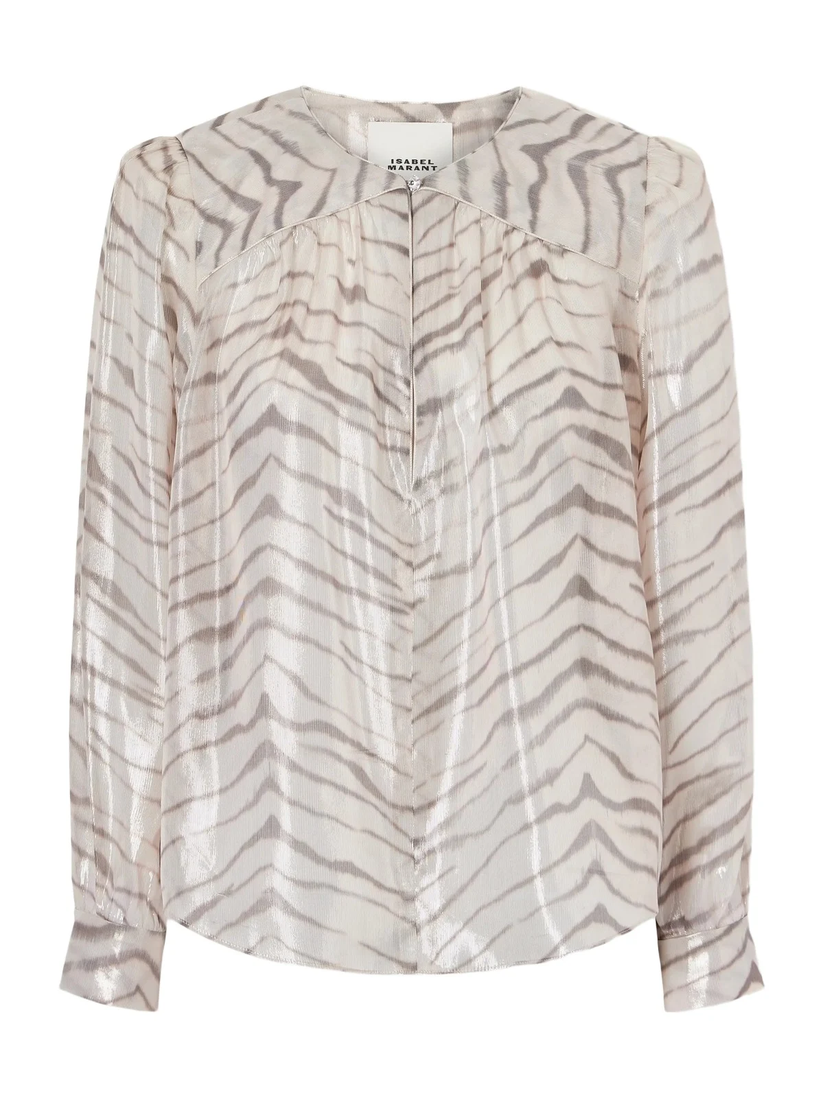 Farali Animal-print Lurex Silk-blend Shirt