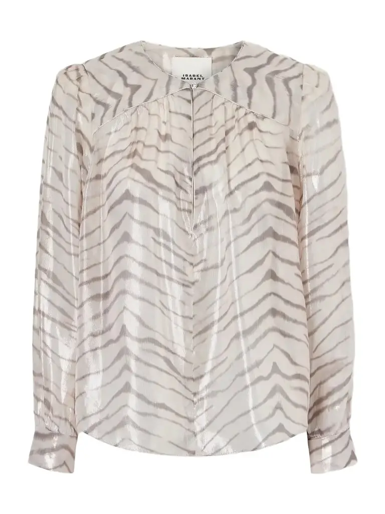 Farali Animal-print Lurex Silk-blend Shirt Farali Animal-print Lurex Silk-blend Shirt