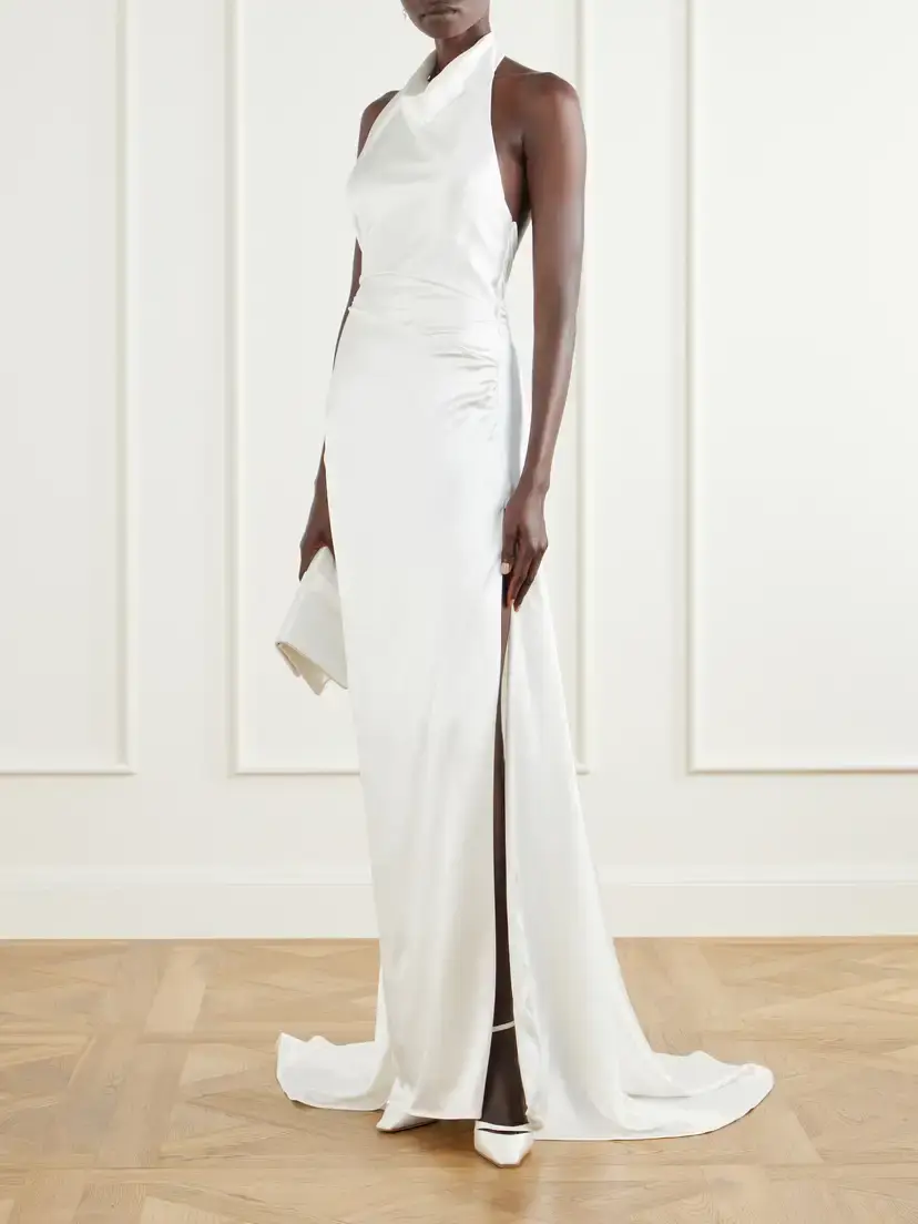 Vivienne Westwood Elisa Gathered Silk-satin Halterneck Gown | Thumbnail 2 Vivienne Westwood Elisa Gathered Silk-satin Halterneck Gown | Thumbnail 2