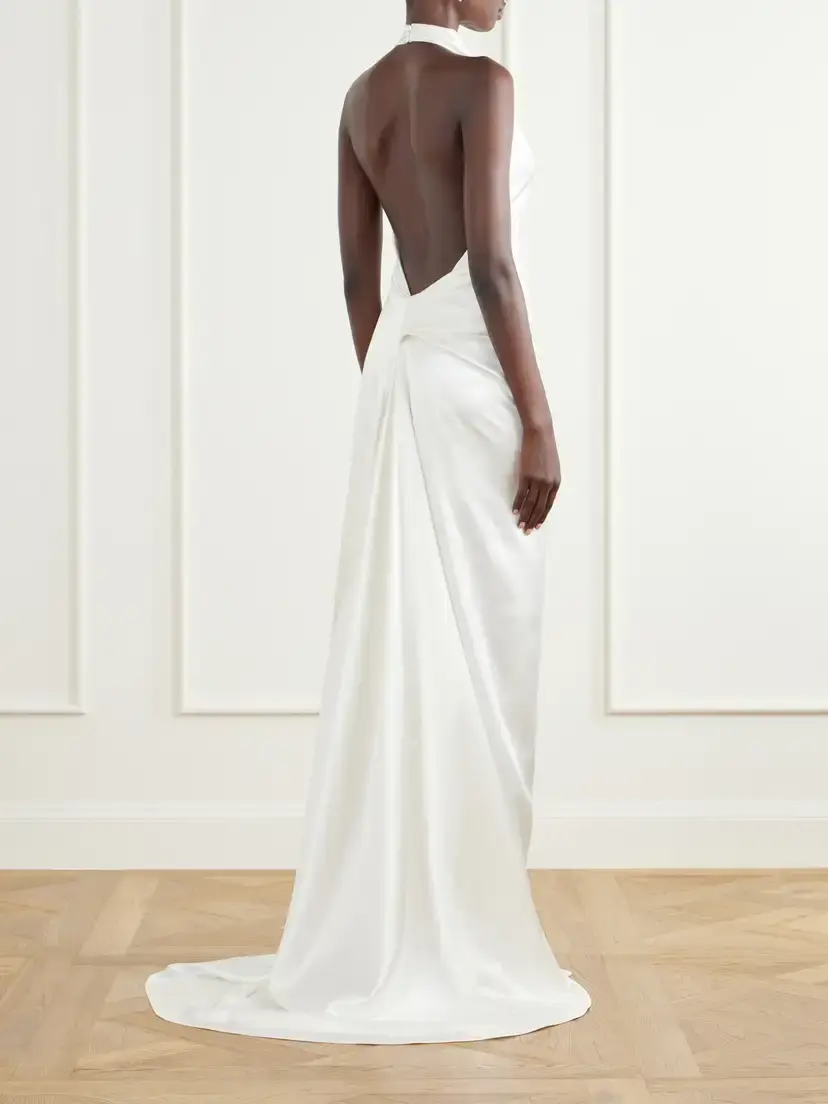 Vivienne Westwood Elisa Gathered Silk-satin Halterneck Gown | Thumbnail 3 Vivienne Westwood Elisa Gathered Silk-satin Halterneck Gown | Thumbnail 3