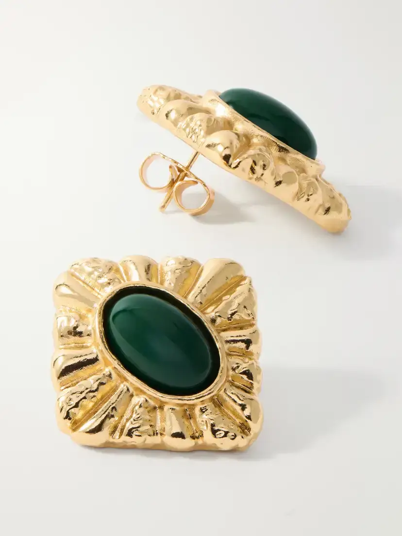 PAOLA SIGHINOLFI Sasa Gold-plated Malachite Earrings | Thumbnail 3