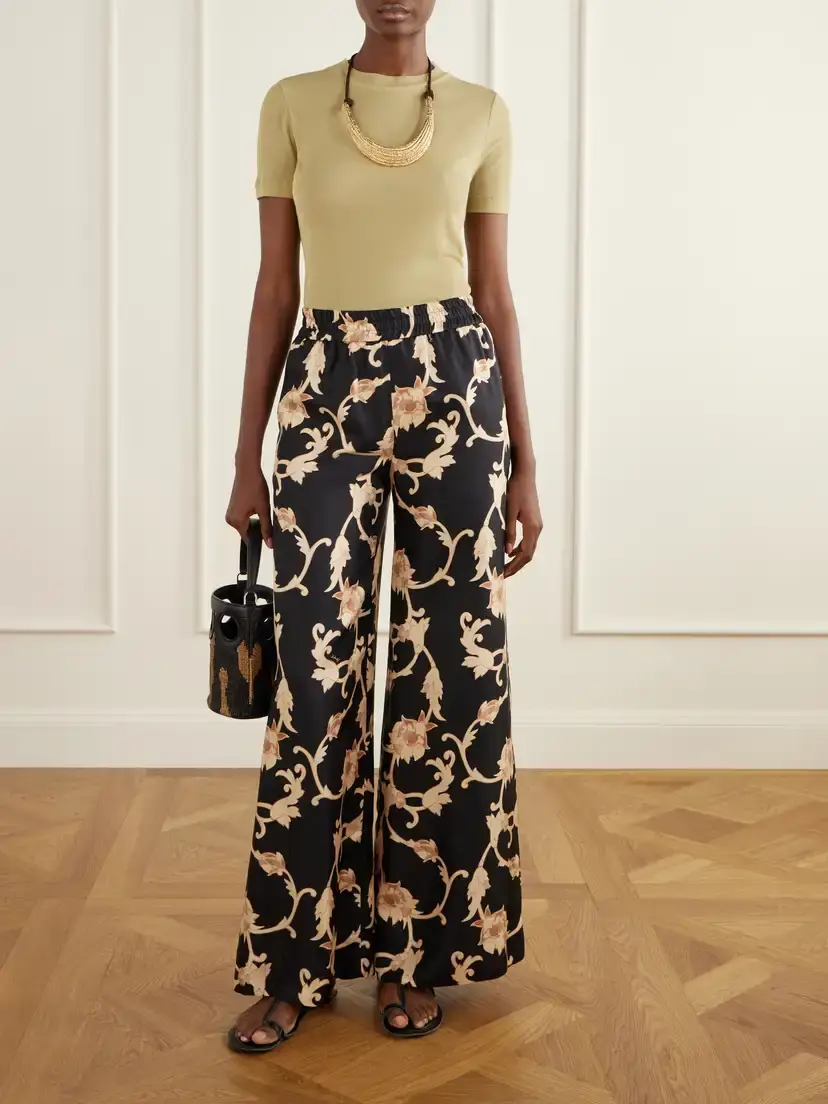 La DoubleJ Palazzo Floral-print Silk-twill Wide-leg Pants | Thumbnail 2 La DoubleJ Palazzo Floral-print Silk-twill Wide-leg Pants | Thumbnail 2