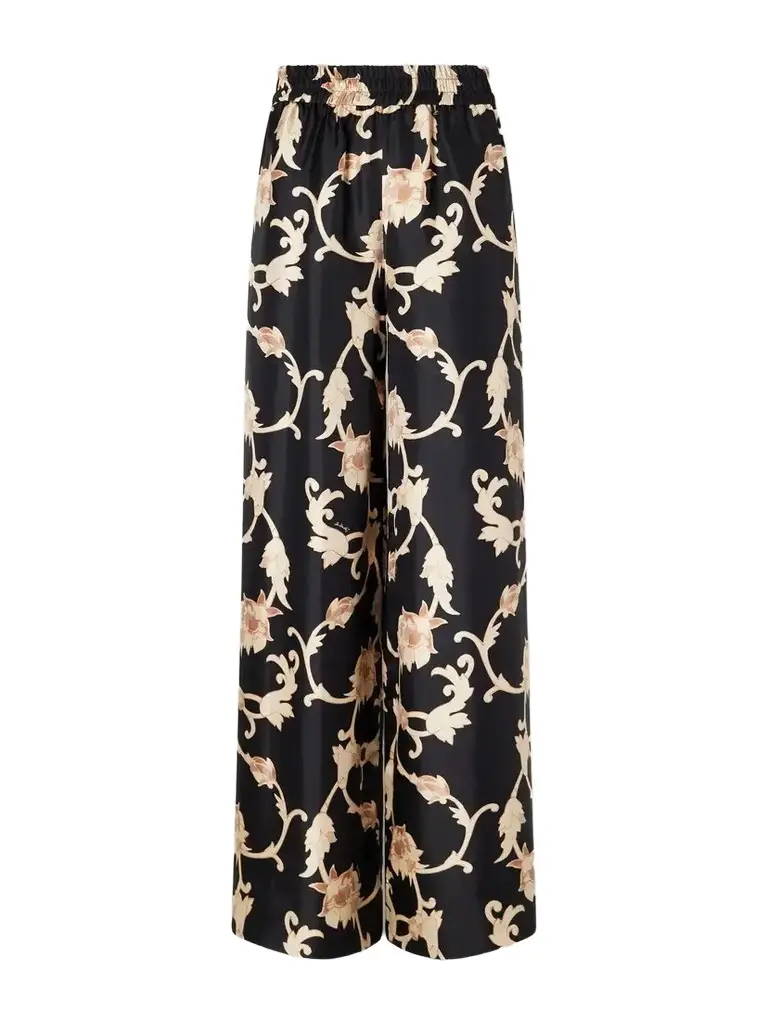 La DoubleJ Palazzo Floral-print Silk-twill Wide-leg Pants