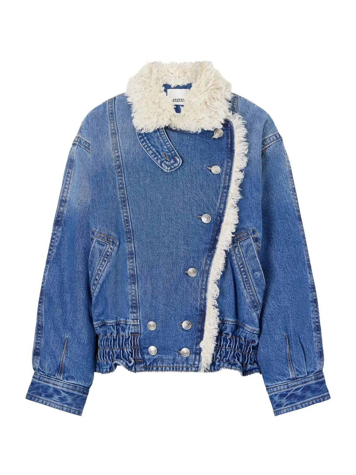 Valineo Padded Plush-trimmed Denim Coat Valineo Padded Plush-trimmed Denim Coat