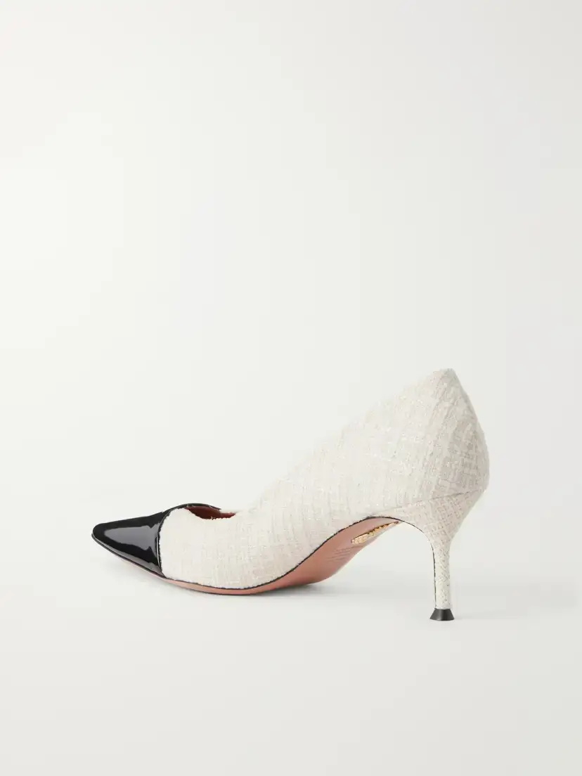 Aquazzura Orbit 65 Patent Leather-trimmed Bouclé Pumps | Thumbnail 3 Aquazzura Orbit 65 Patent Leather-trimmed Bouclé Pumps | Thumbnail 3
