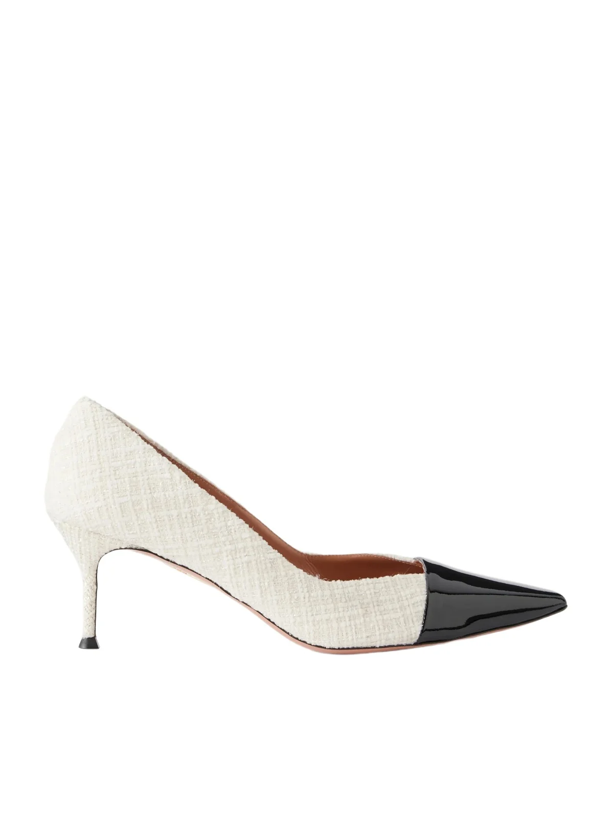 Aquazzura Orbit 65 Patent Leather-trimmed Bouclé Pumps