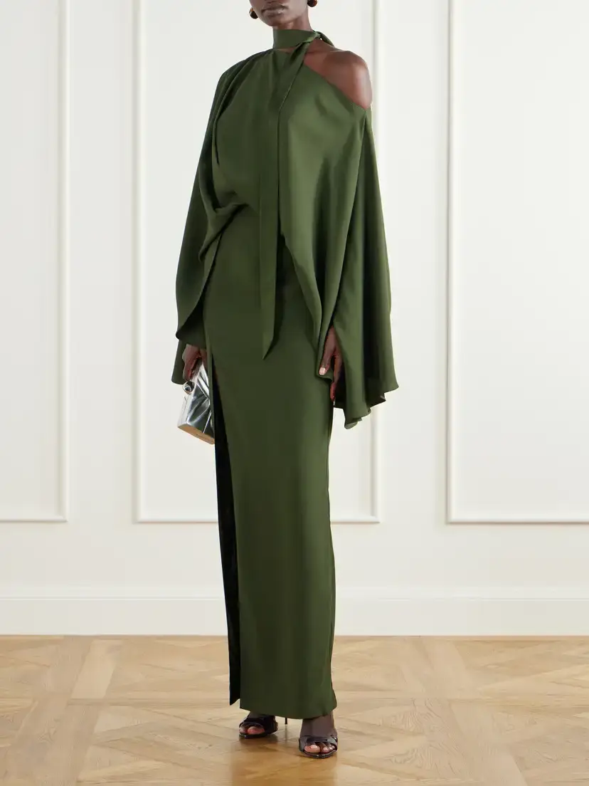 Taller Marmo Juniper Asymmetric Tie-detailed Crepe-cady Gown | Thumbnail 2 Taller Marmo Juniper Asymmetric Tie-detailed Crepe-cady Gown | Thumbnail 2