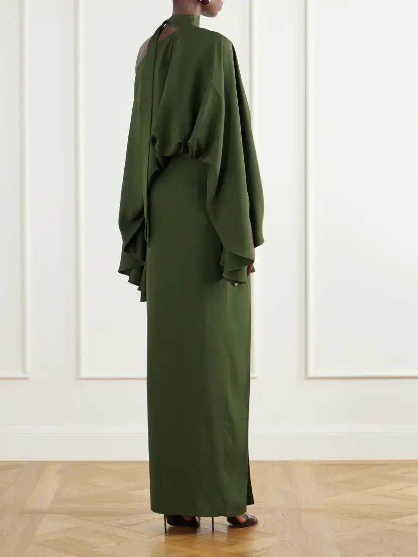 Taller Marmo Juniper Asymmetric Tie-detailed Crepe-cady Gown | Thumbnail 3 Taller Marmo Juniper Asymmetric Tie-detailed Crepe-cady Gown | Thumbnail 3