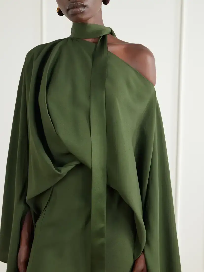 Taller Marmo Juniper Asymmetric Tie-detailed Crepe-cady Gown | Thumbnail 4 Taller Marmo Juniper Asymmetric Tie-detailed Crepe-cady Gown | Thumbnail 4