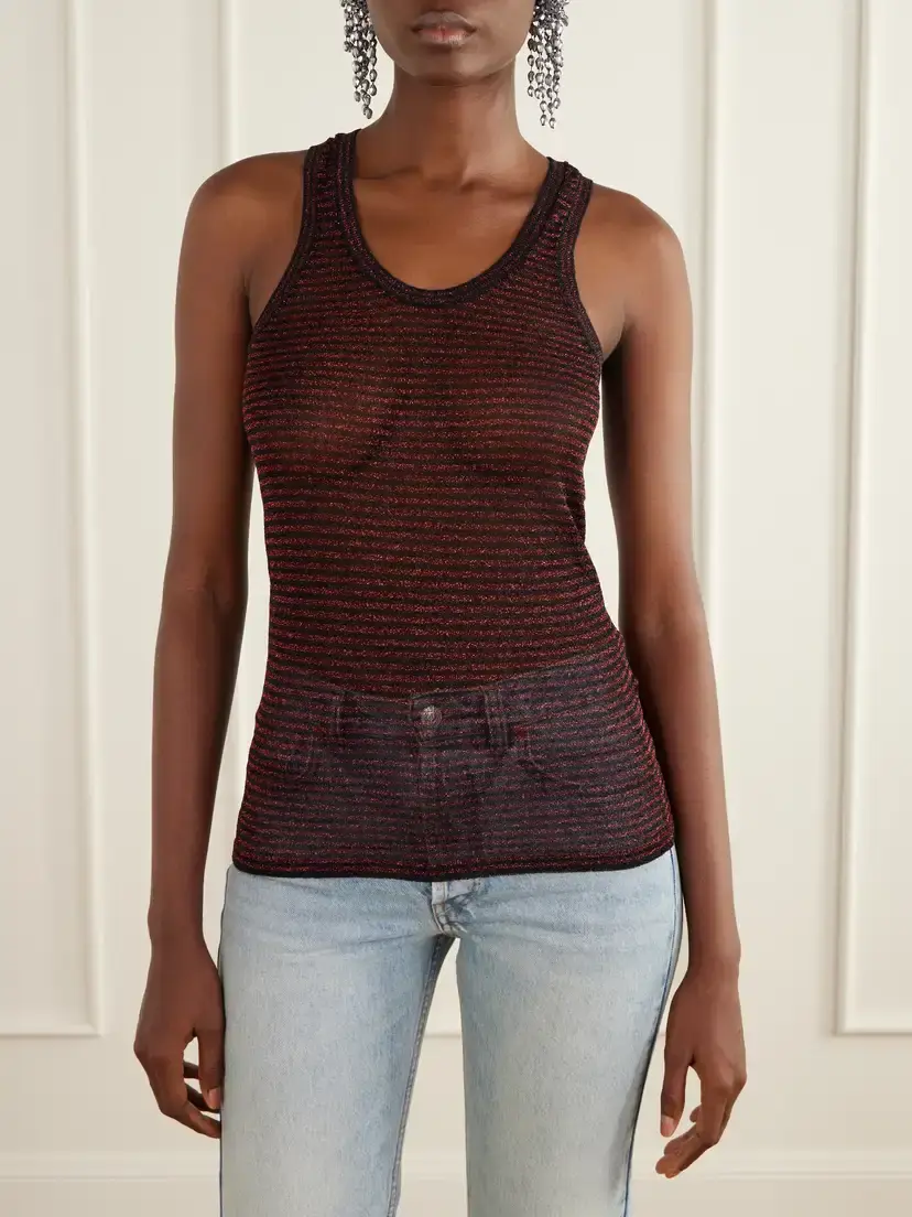 Isabel Marant Cevara Striped Metallic Mesh Tank | Thumbnail 3 Isabel Marant Cevara Striped Metallic Mesh Tank | Thumbnail 3