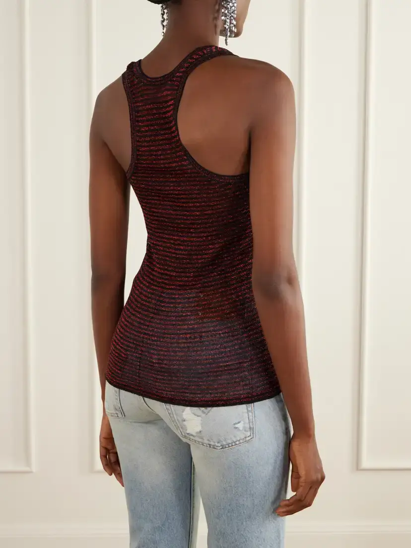 Isabel Marant Cevara Striped Metallic Mesh Tank | Thumbnail 4 Isabel Marant Cevara Striped Metallic Mesh Tank | Thumbnail 4