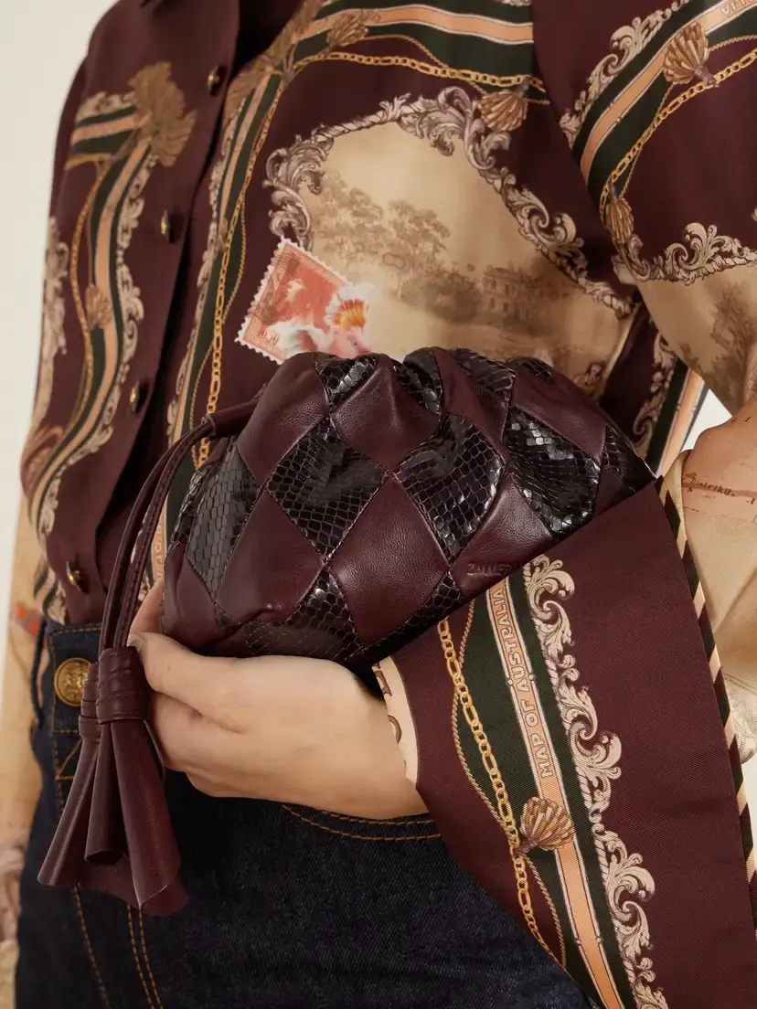 Zimmermann Cloud 91 Medium Snake-effect And Textured Leather Clutch | Thumbnail 2 Zimmermann Cloud 91 Medium Snake-effect And Textured Leather Clutch | Thumbnail 2