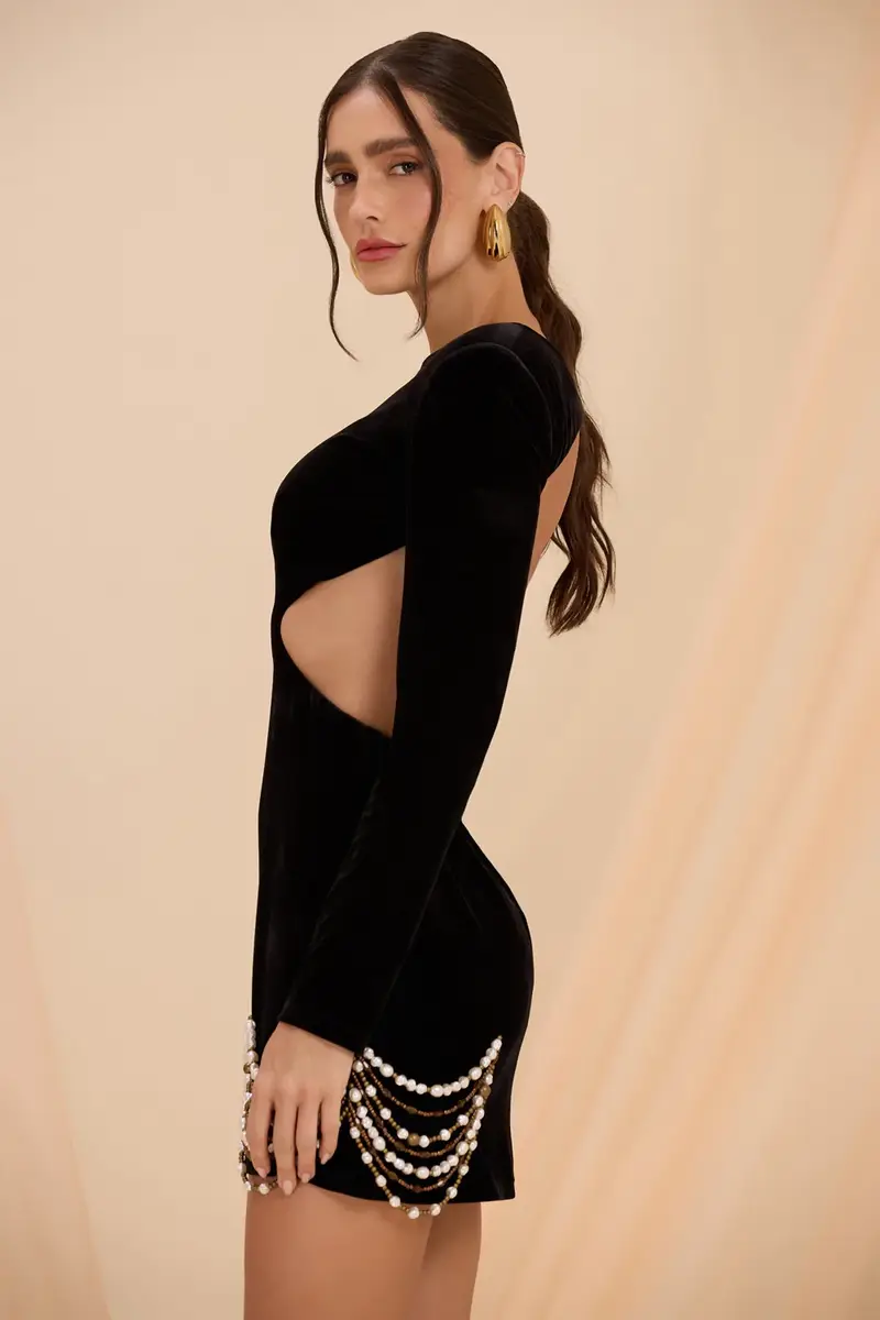 PatBo MARIA VELVET EMBROIDERED MINI DRESS | Thumbnail 3 PatBo MARIA VELVET EMBROIDERED MINI DRESS | Thumbnail 3