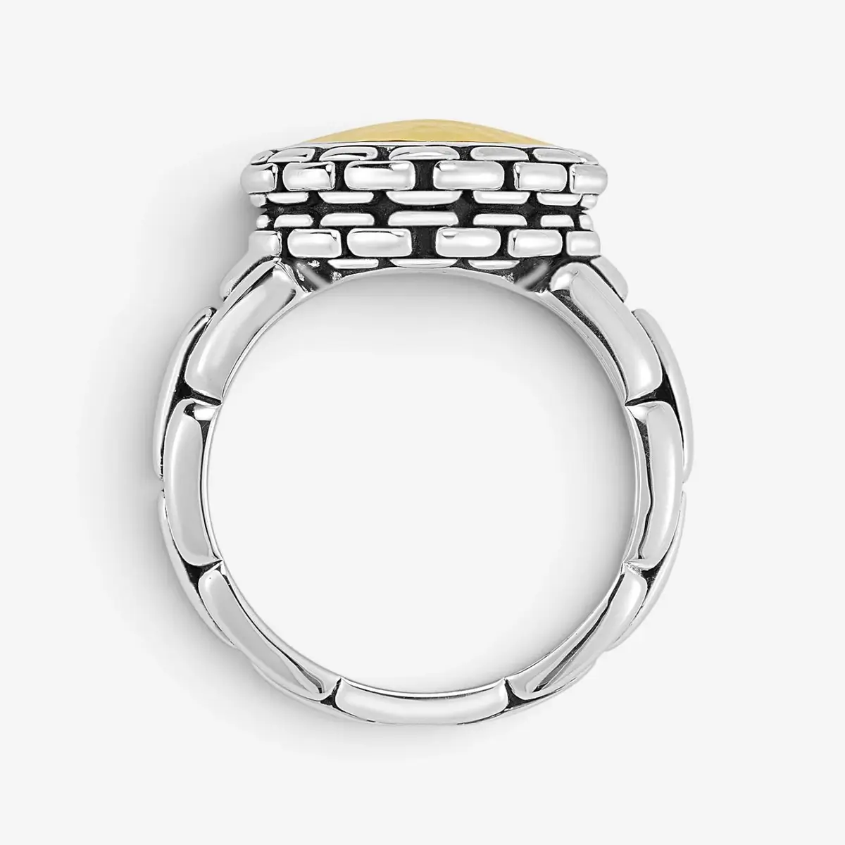 JAI JAI Sterling Silver & 14K Yellow Gold Hammered Statement Ring JJH3006RG - by The Solist | Thumbnail 3