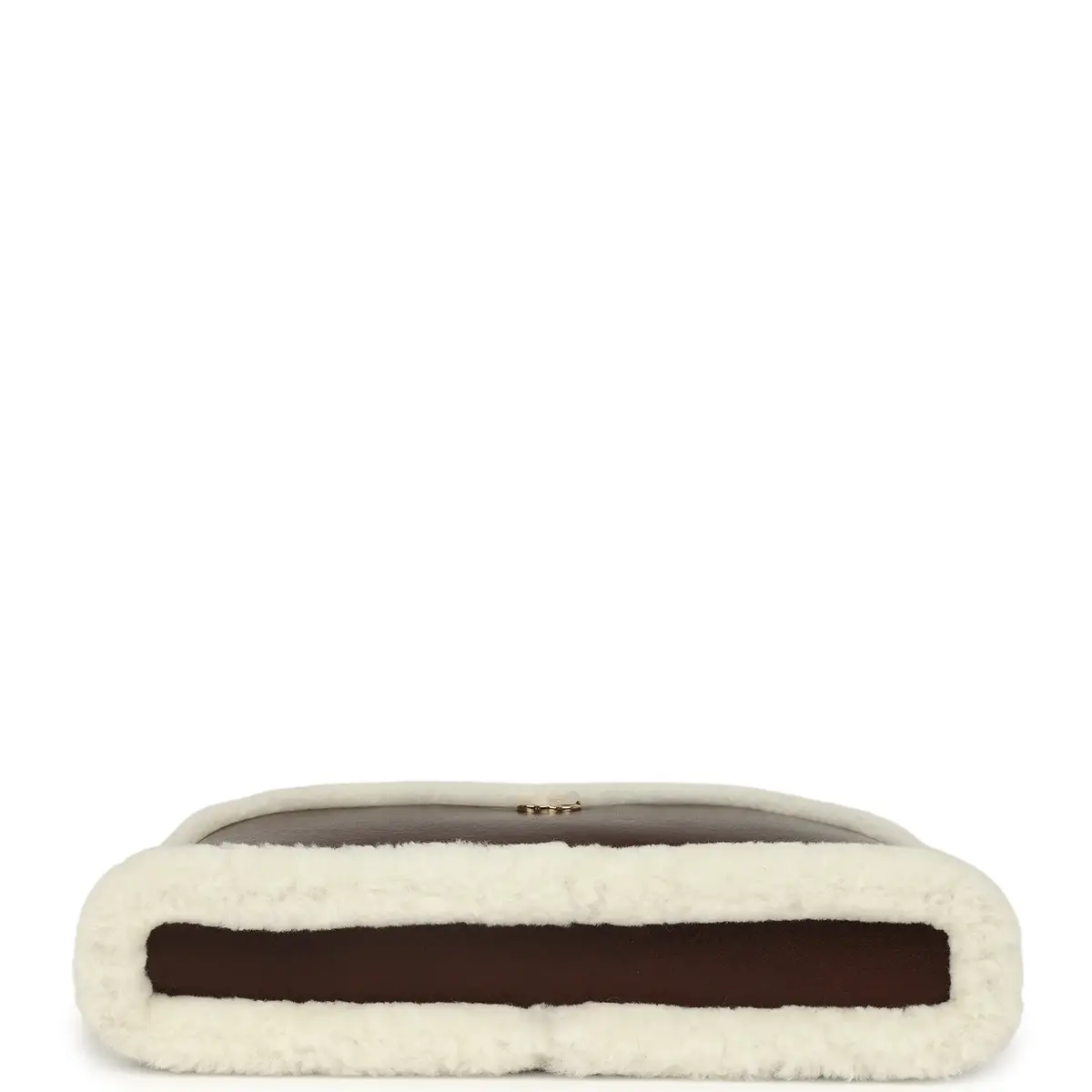 Chanel Chanel Top Handle Long Vanity Case with Chain Dark Brown Aged Calfskin, Ecru Shearling Gold Hardware | Thumbnail 7