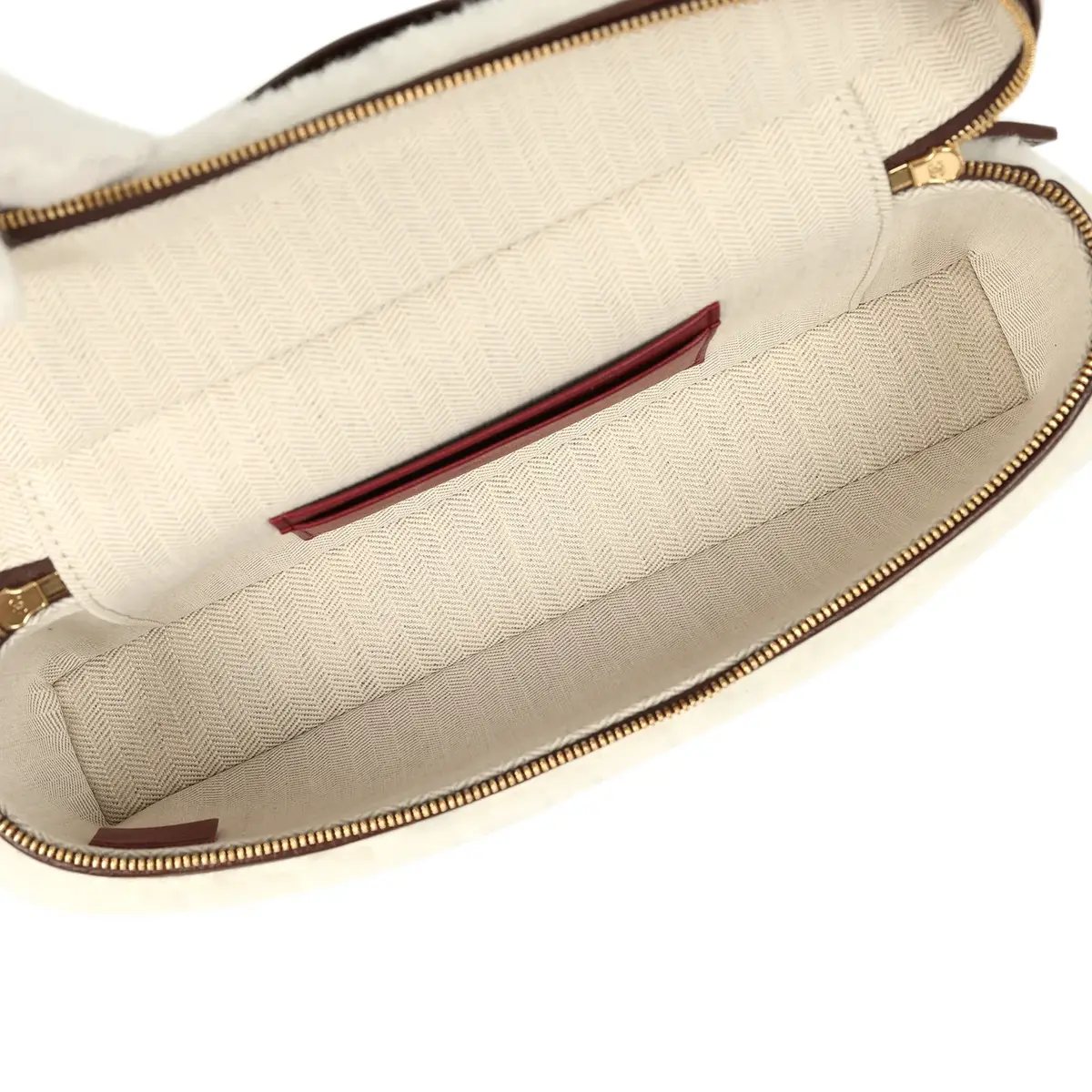 Chanel Chanel Top Handle Long Vanity Case with Chain Dark Brown Aged Calfskin, Ecru Shearling Gold Hardware | Thumbnail 9