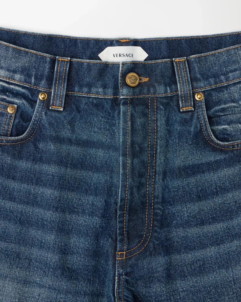 Versace Straight Jeans with Embroidered Detail | Thumbnail 2 Versace Straight Jeans with Embroidered Detail | Thumbnail 2
