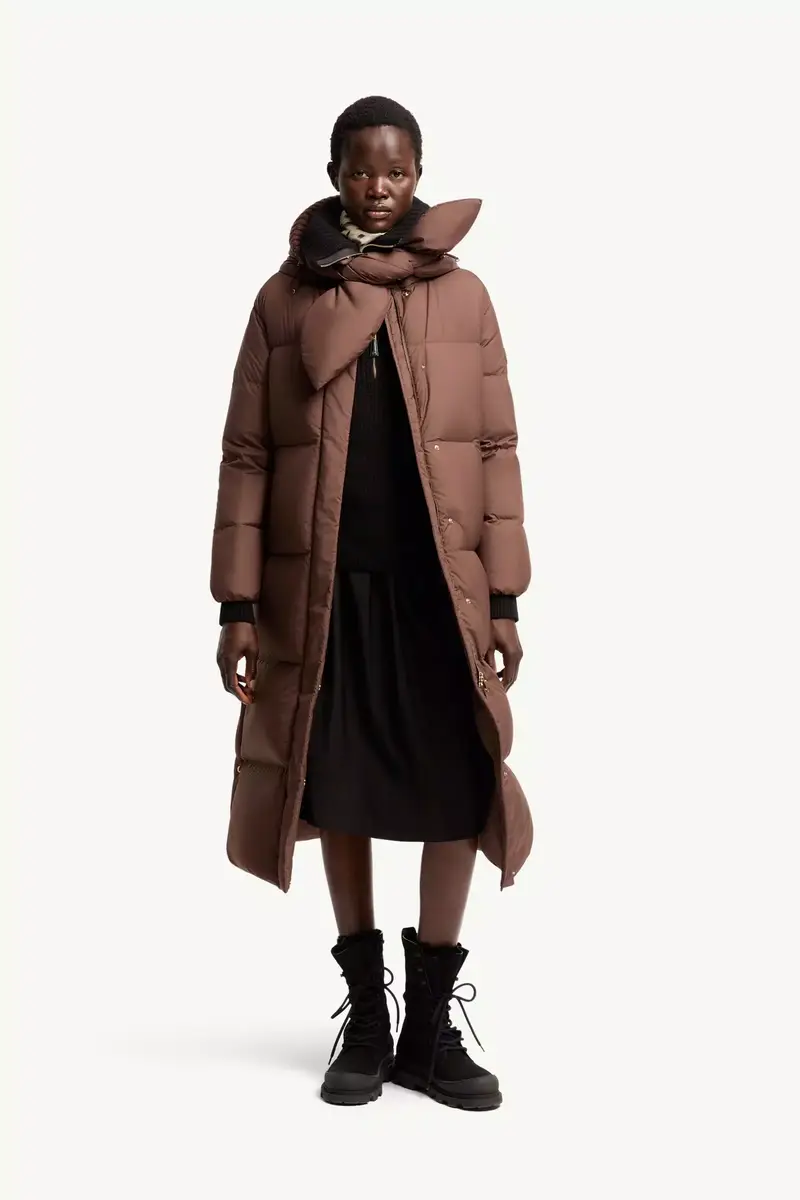 Moncler Ornement Hooded Long Down Jacket | Thumbnail 3 Moncler Ornement Hooded Long Down Jacket | Thumbnail 3