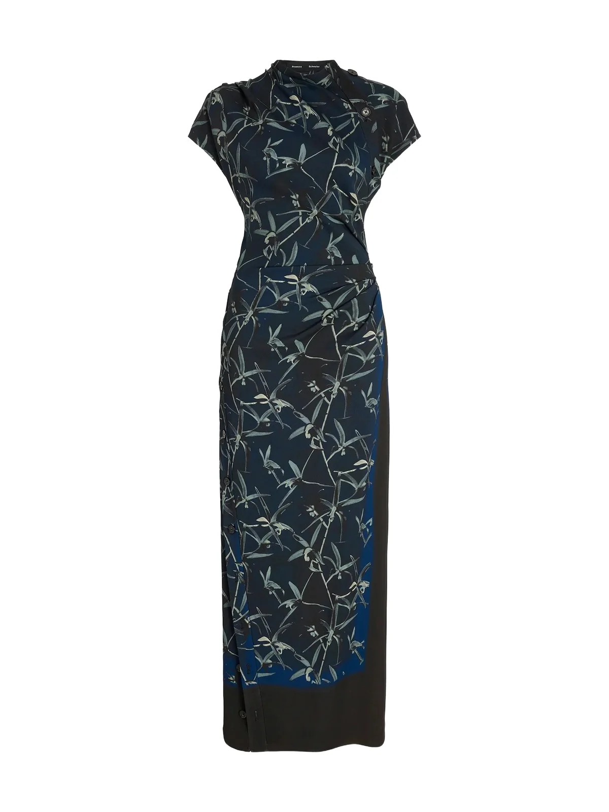 Anais Printed Stretch Cady Maxi Dress