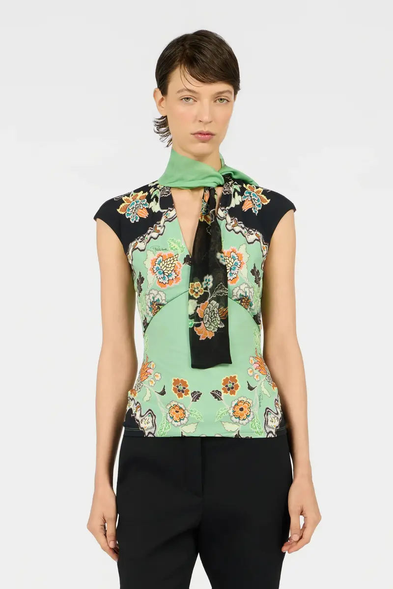 Roberto Cavalli Top in Kimono Print | Thumbnail 2 Roberto Cavalli Top in Kimono Print | Thumbnail 2