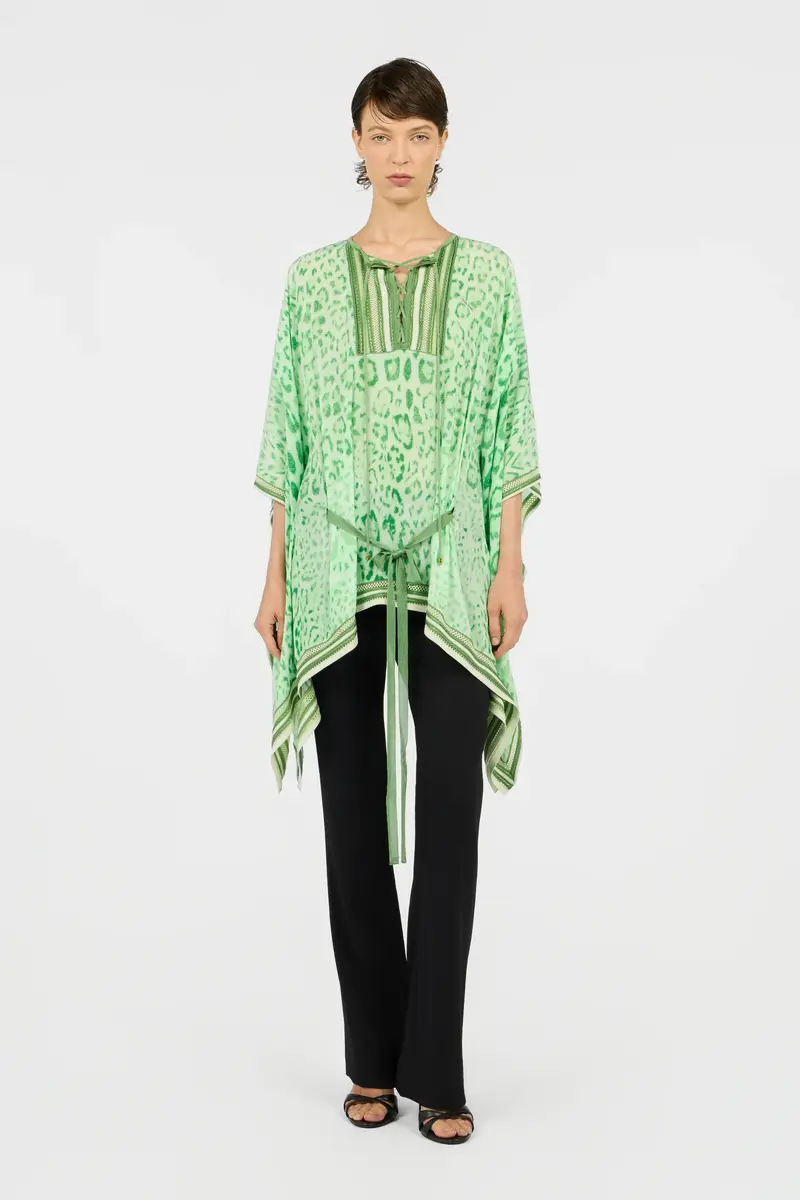 Roberto Cavalli Caftan in Jaguar Mint Print | Thumbnail 2