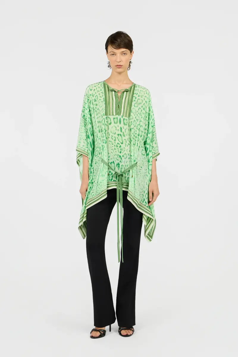 Roberto Cavalli Caftan in Jaguar Mint Print | Thumbnail 6