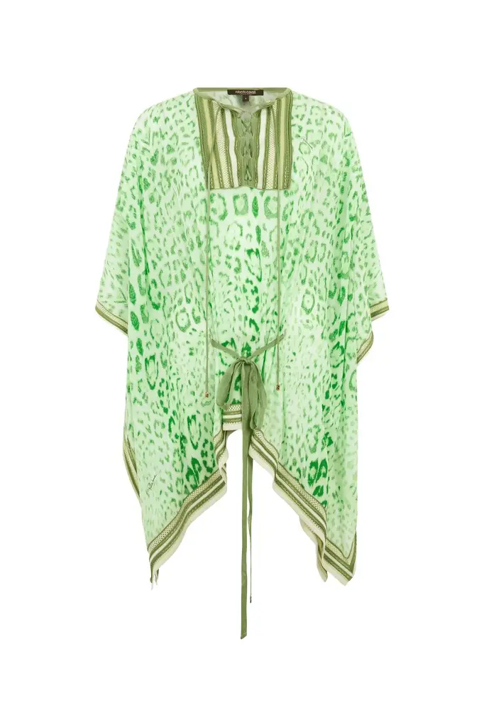 Roberto Cavalli Caftan in Jaguar Mint Print