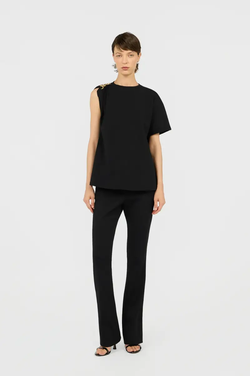 Roberto Cavalli Cotton T-Shirt with Jewel Detail | Thumbnail 6 Roberto Cavalli Cotton T-Shirt with Jewel Detail | Thumbnail 6
