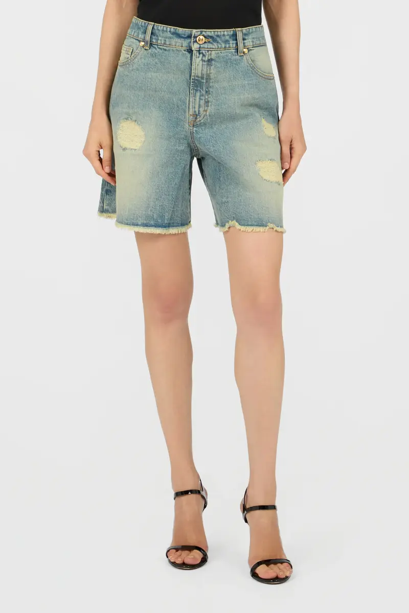 Roberto Cavalli Distressed Cotton Shorts | Thumbnail 2 Roberto Cavalli Distressed Cotton Shorts | Thumbnail 2