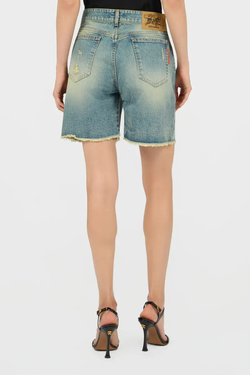 Roberto Cavalli Distressed Cotton Shorts | Thumbnail 3 Roberto Cavalli Distressed Cotton Shorts | Thumbnail 3