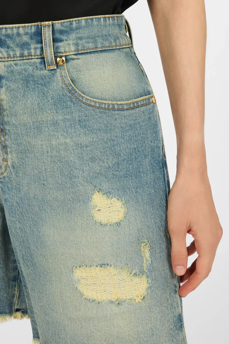Roberto Cavalli Distressed Cotton Shorts | Thumbnail 4 Roberto Cavalli Distressed Cotton Shorts | Thumbnail 4