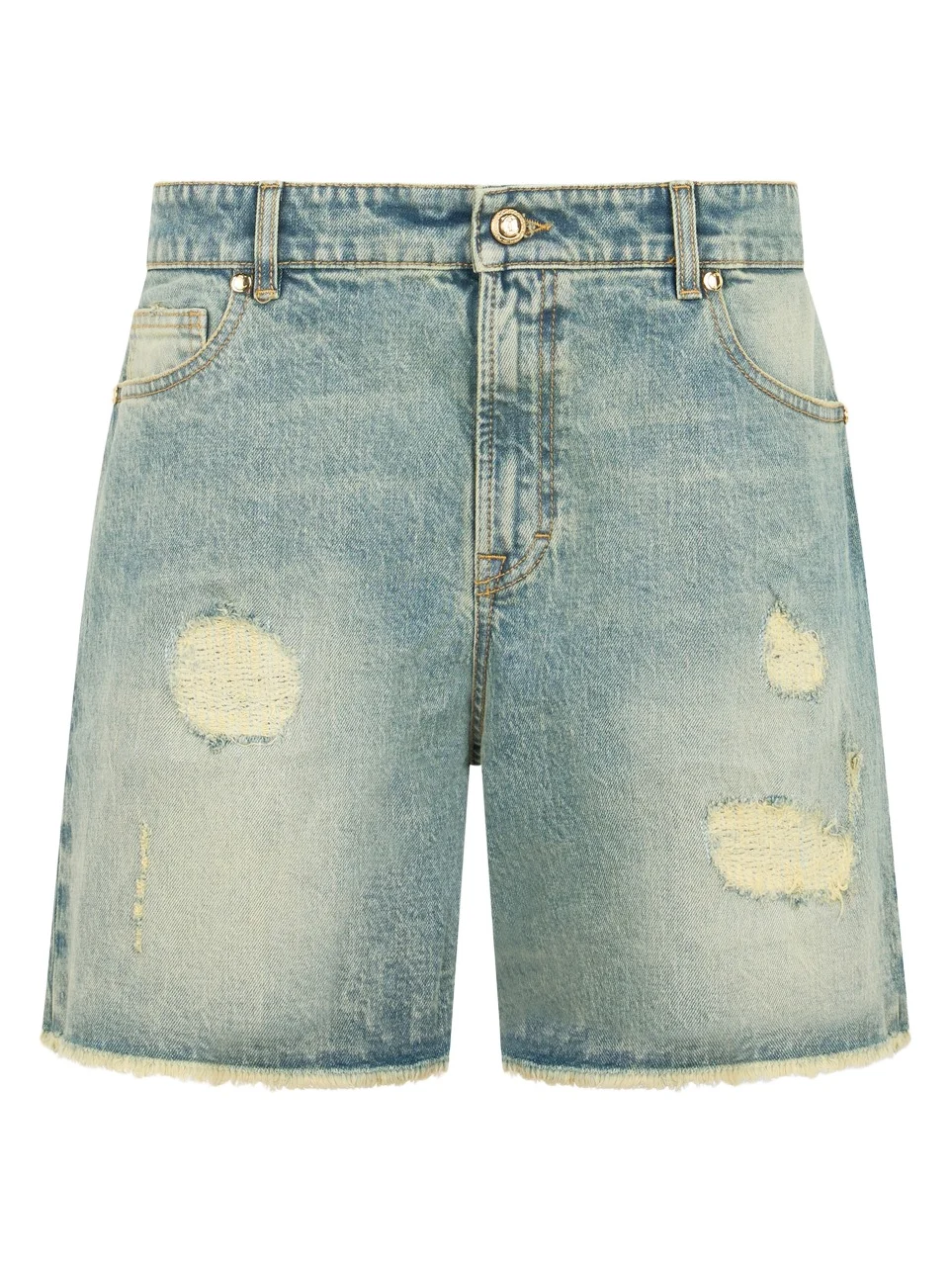Roberto Cavalli Distressed Cotton Shorts