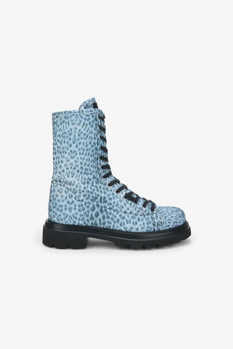 Roberto Cavalli Combat Boot with Jaguar Print | Thumbnail 2 Roberto Cavalli Combat Boot with Jaguar Print | Thumbnail 2