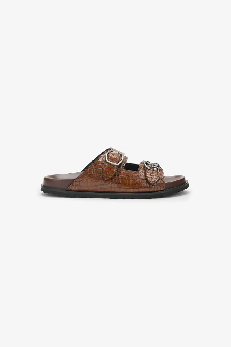 Roberto Cavalli Leather Sandal with Buckle | Thumbnail 2 Roberto Cavalli Leather Sandal with Buckle | Thumbnail 2